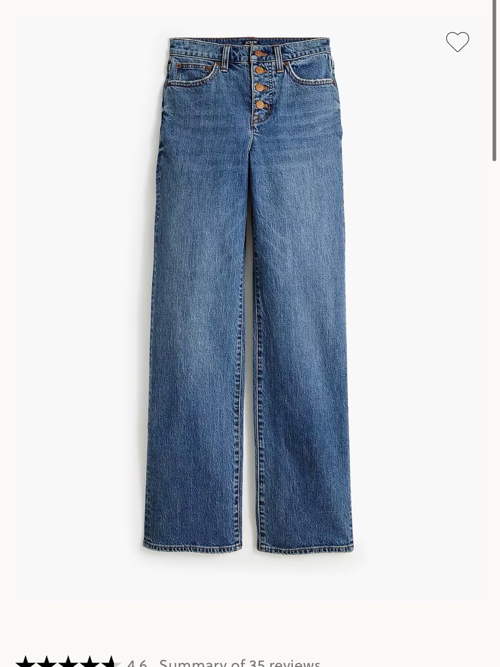 J.Crew Full-Length Wide-Leg Jeans – Size 28 – Medium Wash